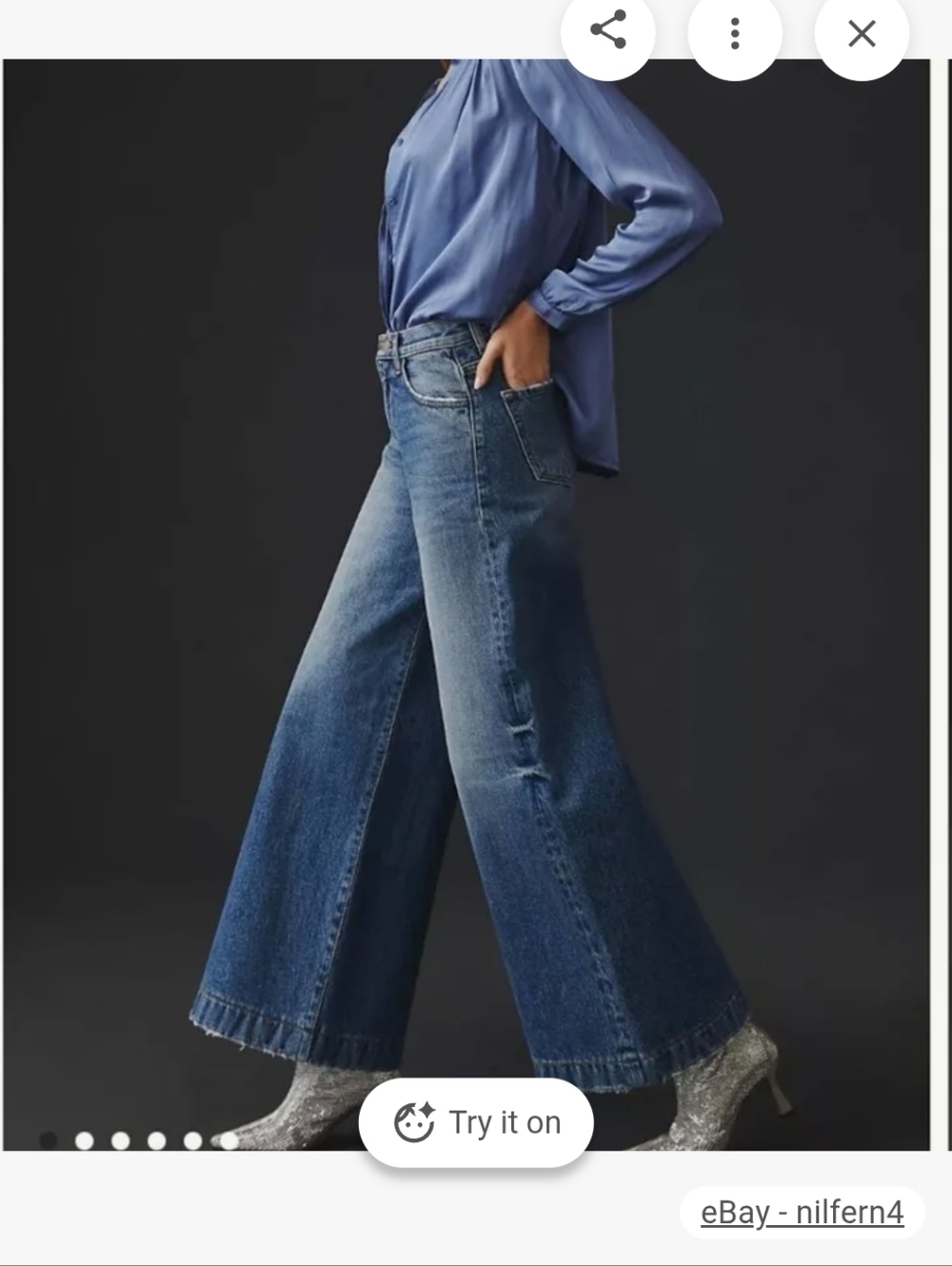 Current/Elliott Wide-Leg High-Rise Crop Jeans  29